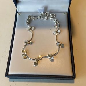 Silver Bracelet with Hearts